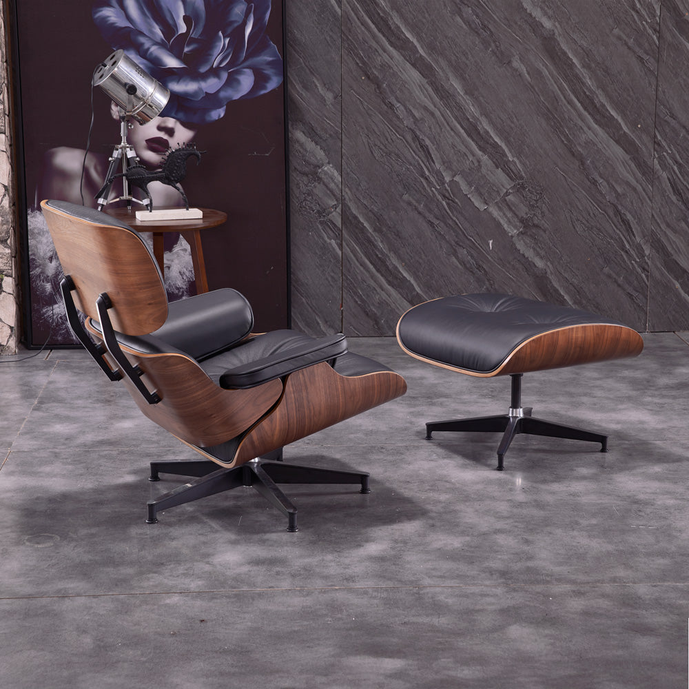 Sillón Poltrona Eames Lounge con Otomana